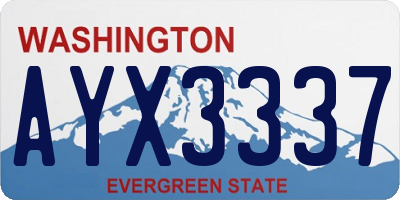 WA license plate AYX3337