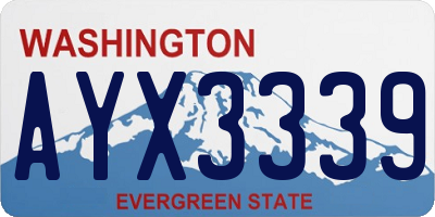 WA license plate AYX3339