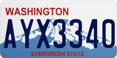 WA license plate AYX3340