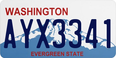 WA license plate AYX3341