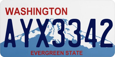 WA license plate AYX3342