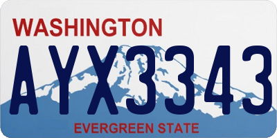 WA license plate AYX3343