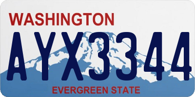 WA license plate AYX3344