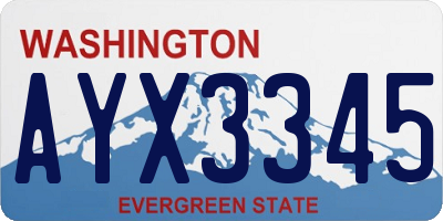 WA license plate AYX3345