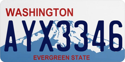 WA license plate AYX3346