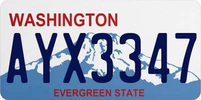 WA license plate AYX3347