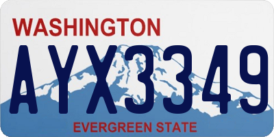 WA license plate AYX3349