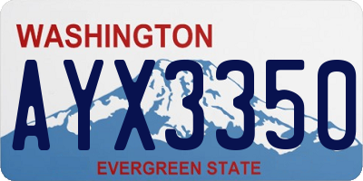 WA license plate AYX3350