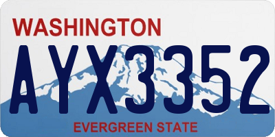 WA license plate AYX3352