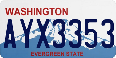 WA license plate AYX3353