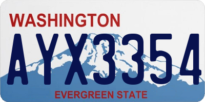 WA license plate AYX3354