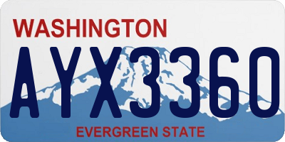 WA license plate AYX3360