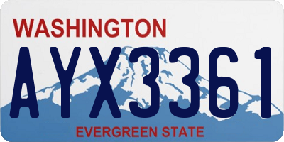 WA license plate AYX3361