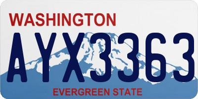 WA license plate AYX3363