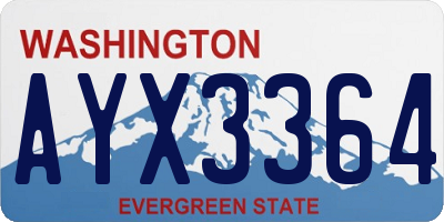 WA license plate AYX3364