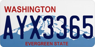 WA license plate AYX3365