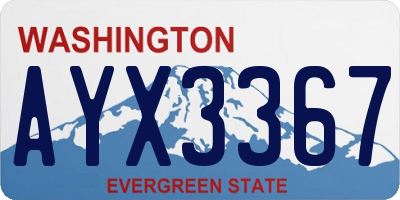 WA license plate AYX3367