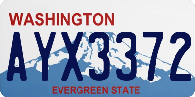 WA license plate AYX3372