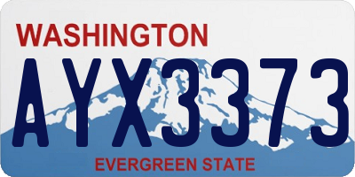 WA license plate AYX3373