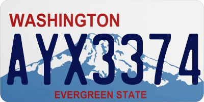 WA license plate AYX3374