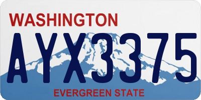 WA license plate AYX3375