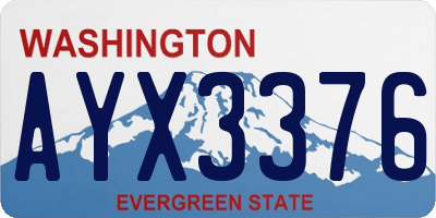 WA license plate AYX3376