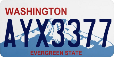 WA license plate AYX3377