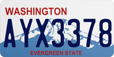 WA license plate AYX3378