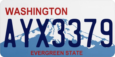 WA license plate AYX3379