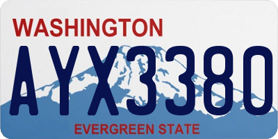 WA license plate AYX3380