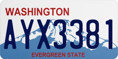 WA license plate AYX3381