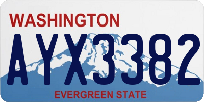 WA license plate AYX3382