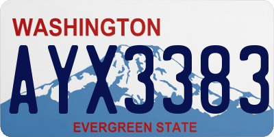 WA license plate AYX3383