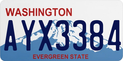 WA license plate AYX3384