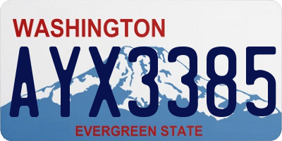 WA license plate AYX3385