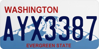 WA license plate AYX3387