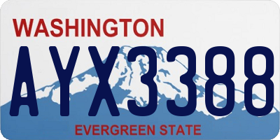 WA license plate AYX3388