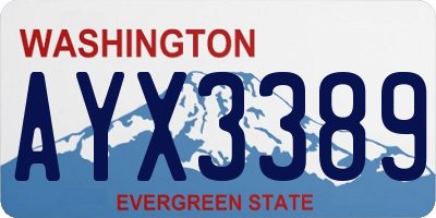 WA license plate AYX3389