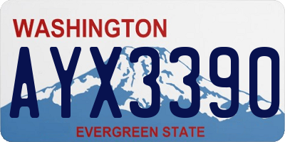 WA license plate AYX3390