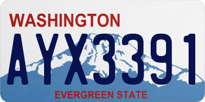 WA license plate AYX3391