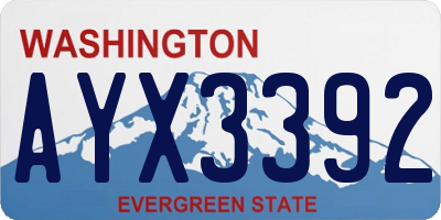 WA license plate AYX3392