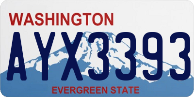 WA license plate AYX3393