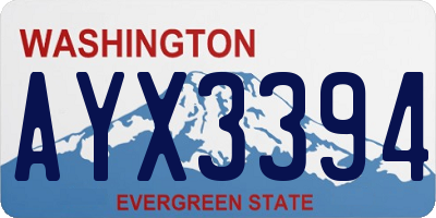 WA license plate AYX3394