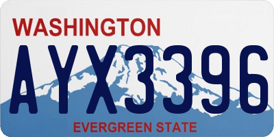 WA license plate AYX3396