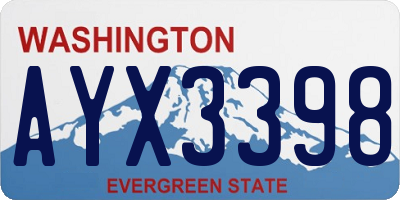 WA license plate AYX3398