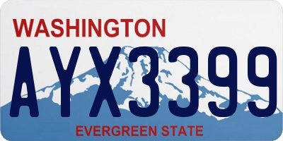 WA license plate AYX3399