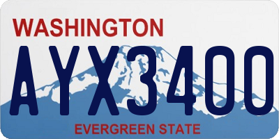 WA license plate AYX3400