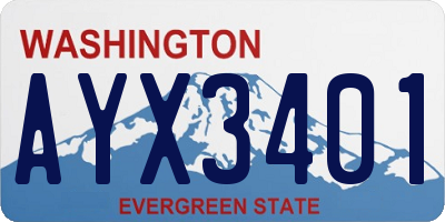 WA license plate AYX3401