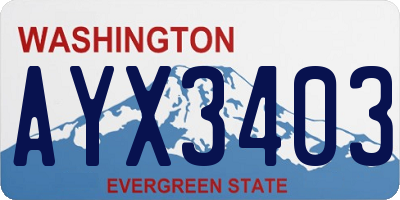 WA license plate AYX3403