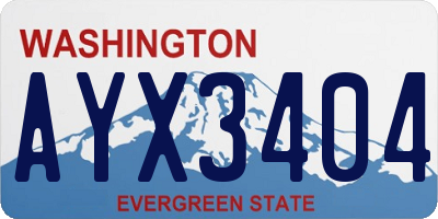 WA license plate AYX3404